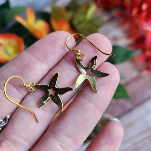 LEIGHTON LAM EARRINGS Hoku Kai STARFISH DROP HOOK FASHION JEWELRY HAWAIIAN BEACH - Picture 2 of 6